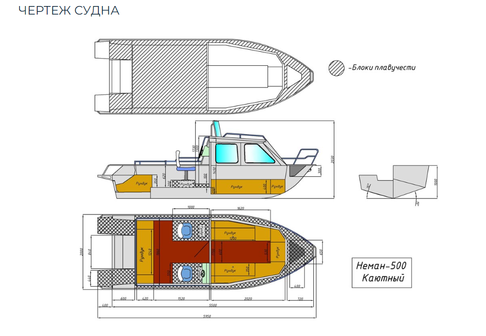 Алюминиевый катер Неман-500 (каютный) в Белгороде
