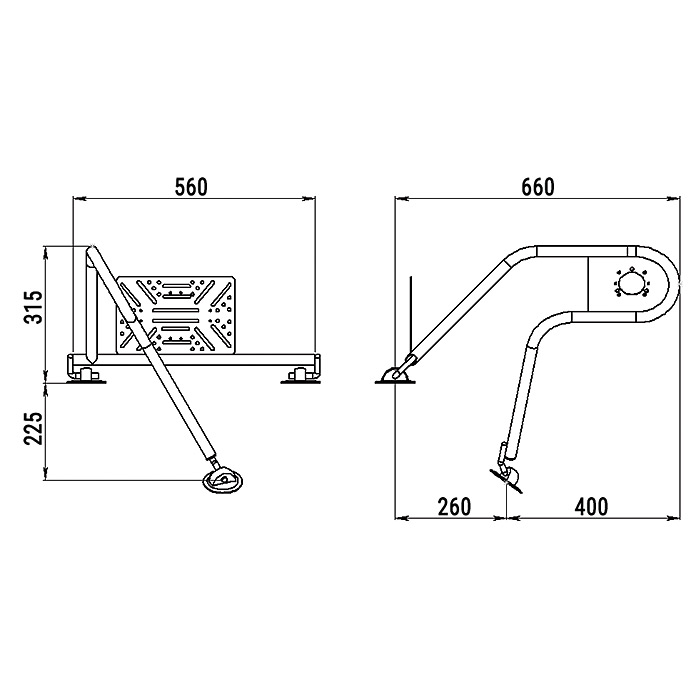 Стойка рулевая с креплением на баллон надувной лодки 25мм в Белгороде