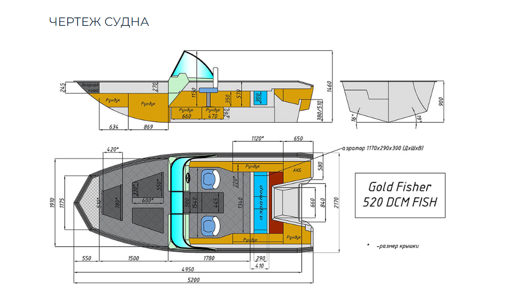 Алюминиевый катер Gold Fisher 520 DCM FISH в Белгороде