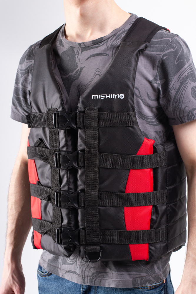 Жилет спасательный MISHIMO PRO Премиум качества Черно-красный в Белгороде