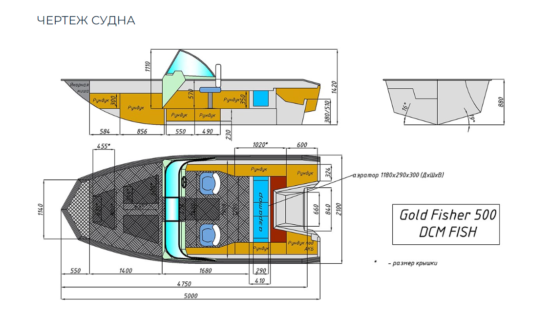 Алюминиевый катер Gold Fisher 500 DCM FISH в Белгороде