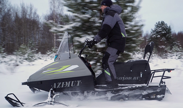 Миниснегоход Бурлак Азимут 20 л.с. , эл.запуск, реверс, тормоз гидравл, капот серый в Белгороде