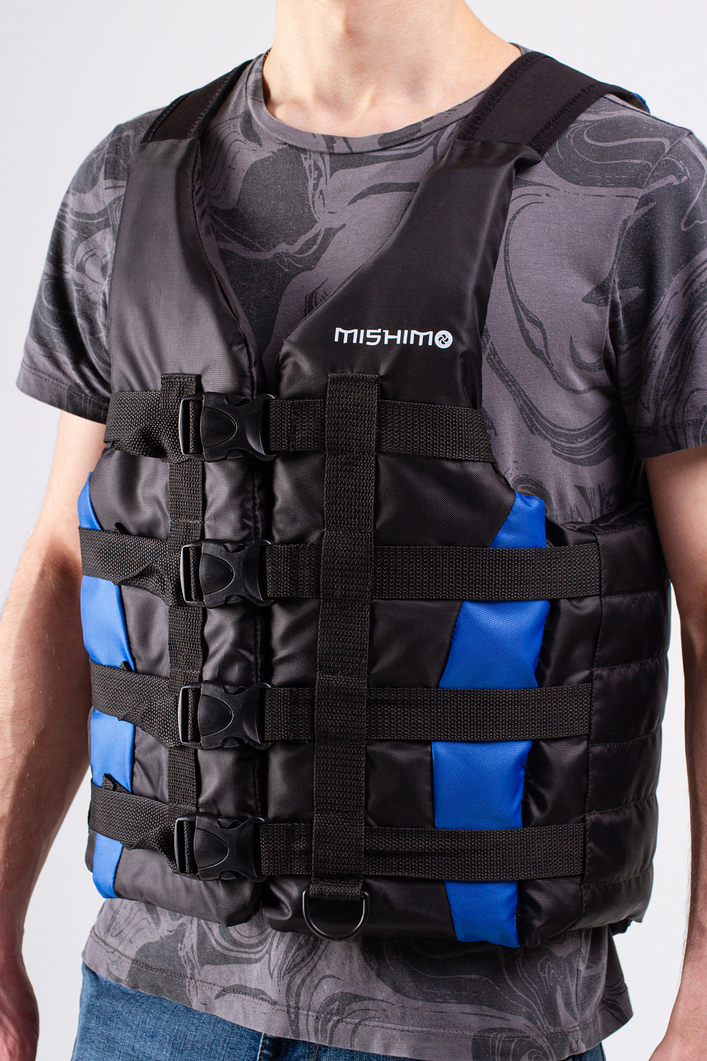 Жилет спасательный MISHIMO PRO Премиум качества Черно-синий в Белгороде