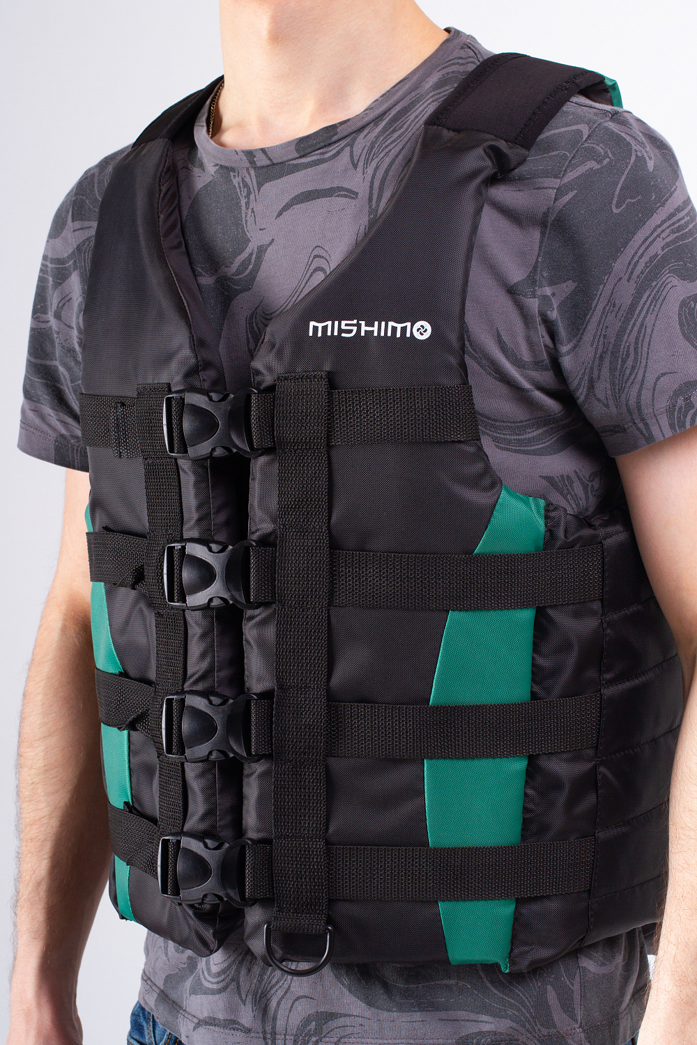 Жилет спасательный MISHIMO PRO Премиум качества Черно-зеленый в Белгороде
