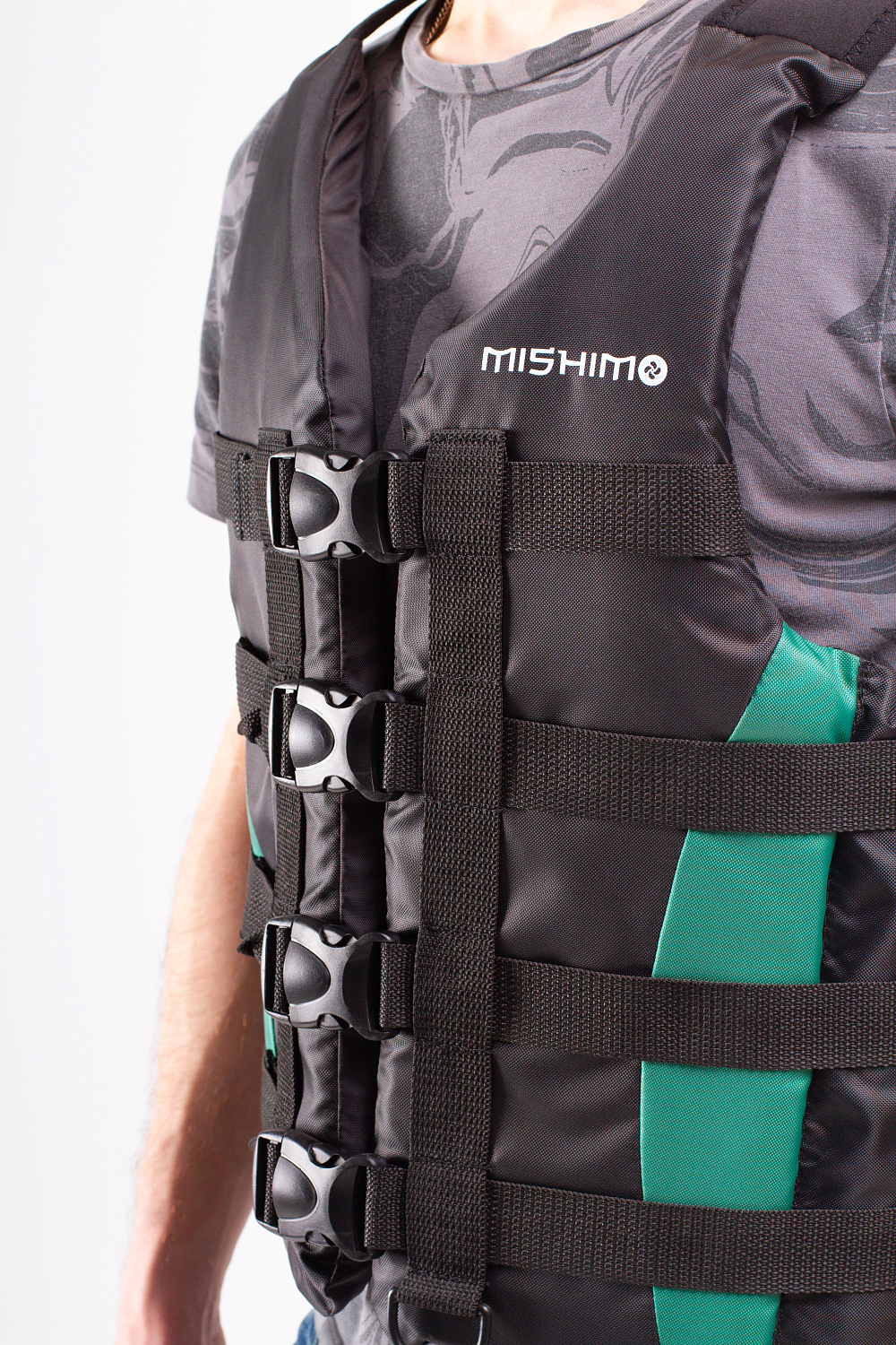 Жилет спасательный MISHIMO PRO Премиум качества Черно-зеленый в Белгороде